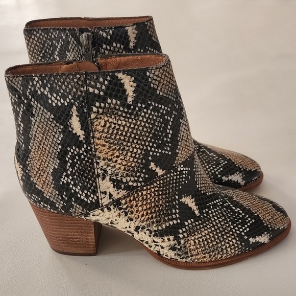 Madewell Snakeskin Embossed Leather Ankle Boots - Picture 3 of 15